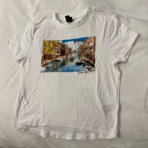 Wild Fable White Venice Baby Tee